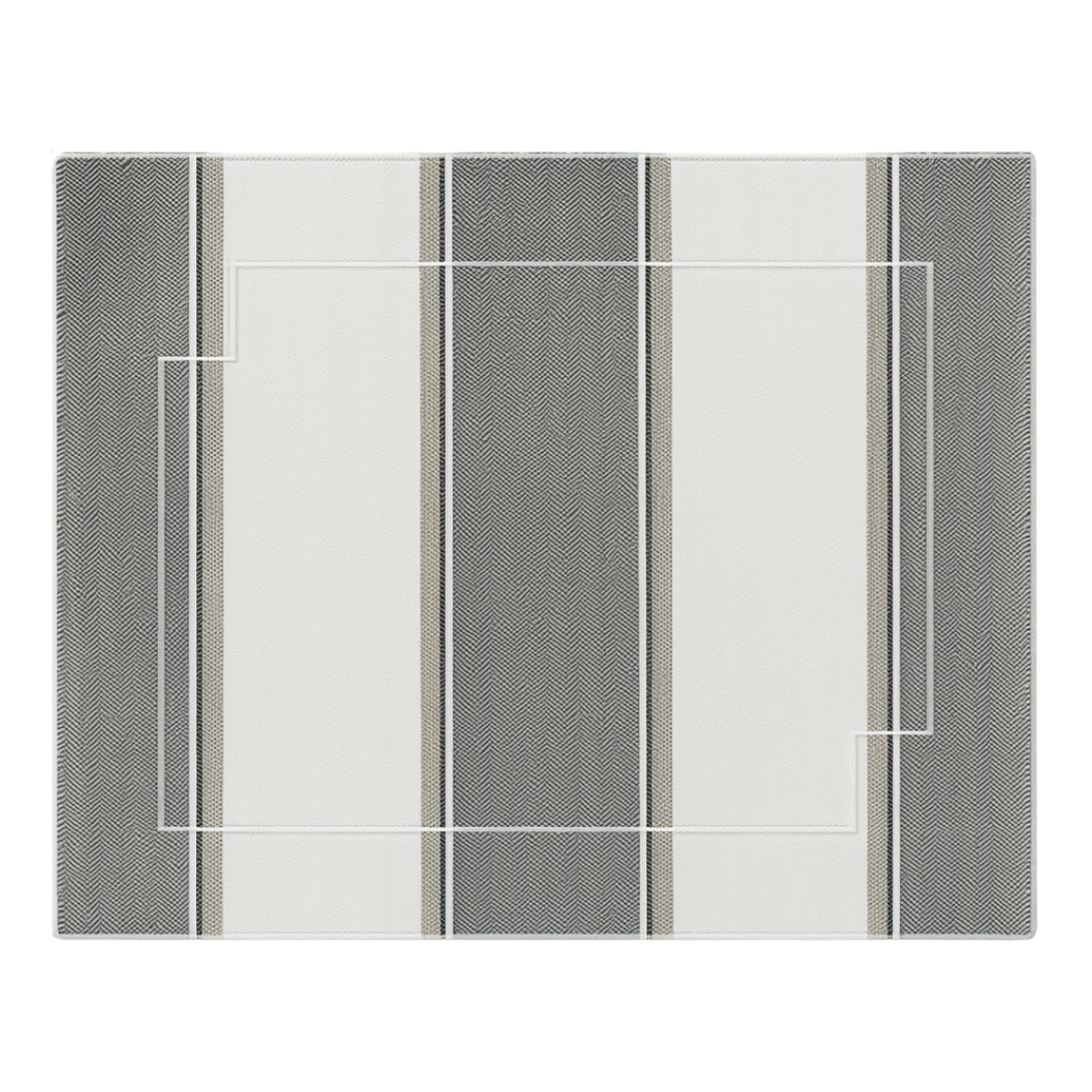 Mantel Individual Resinado Rectangular Grey Stripes Set/2