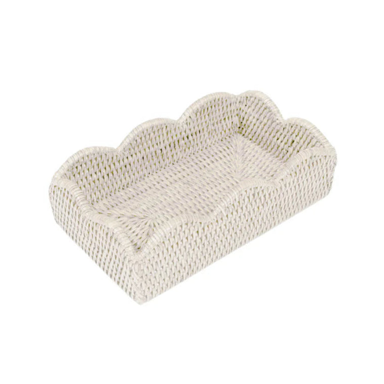 Servilletero Rectangular de Ratán Crema