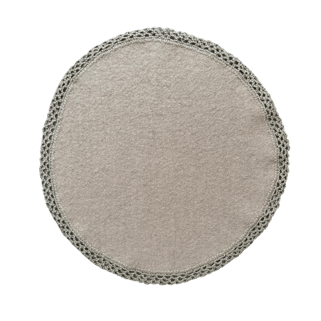 Bajoplato de Lana Beige con Puntilla - La Compañía Francesa