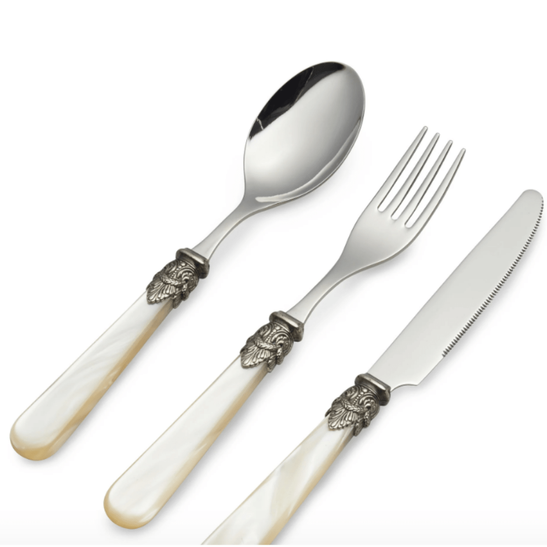 Cubiertos de Nácar con Brillo Marfil Para Desayuno Set/6 - La Compañía Francesa