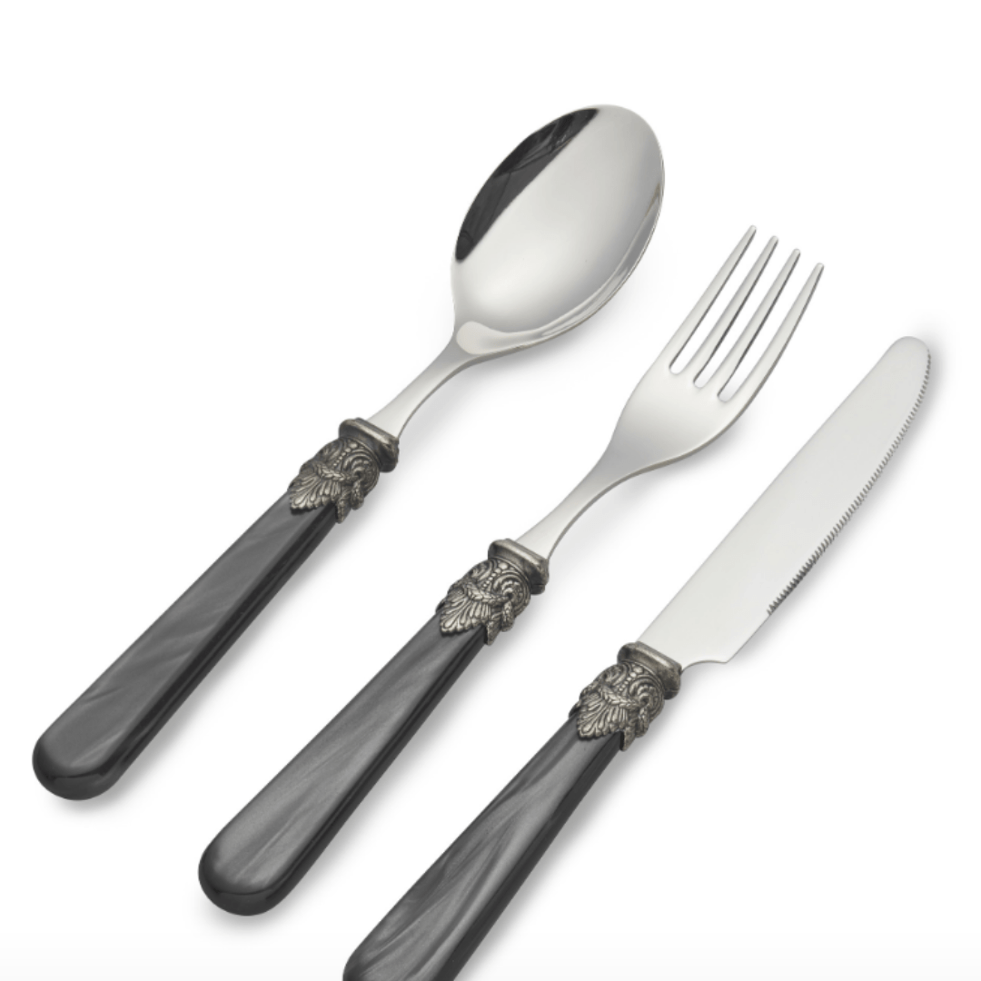 Cubiertos de Nácar con Brillo Negros Para Desayuno Set/6 - La Compañía Francesa