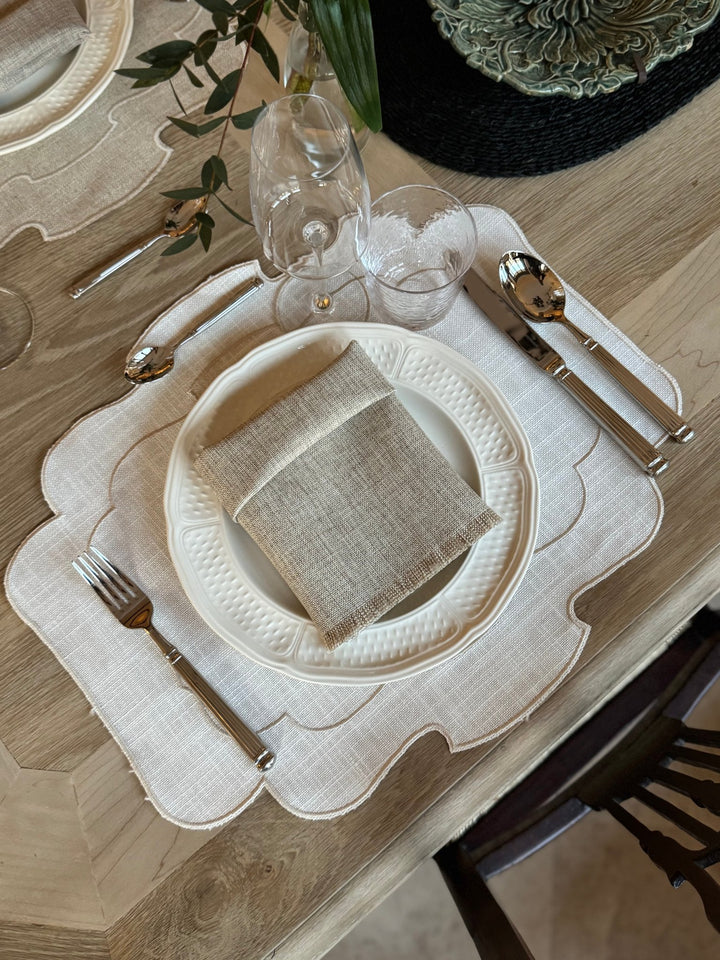 Mantel Individual Ovalado color Ivory Set/2 - La Compañía Francesa