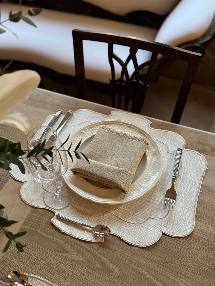 Mantel Individual Ovalado color Ivory Set/2 - La Compañía Francesa