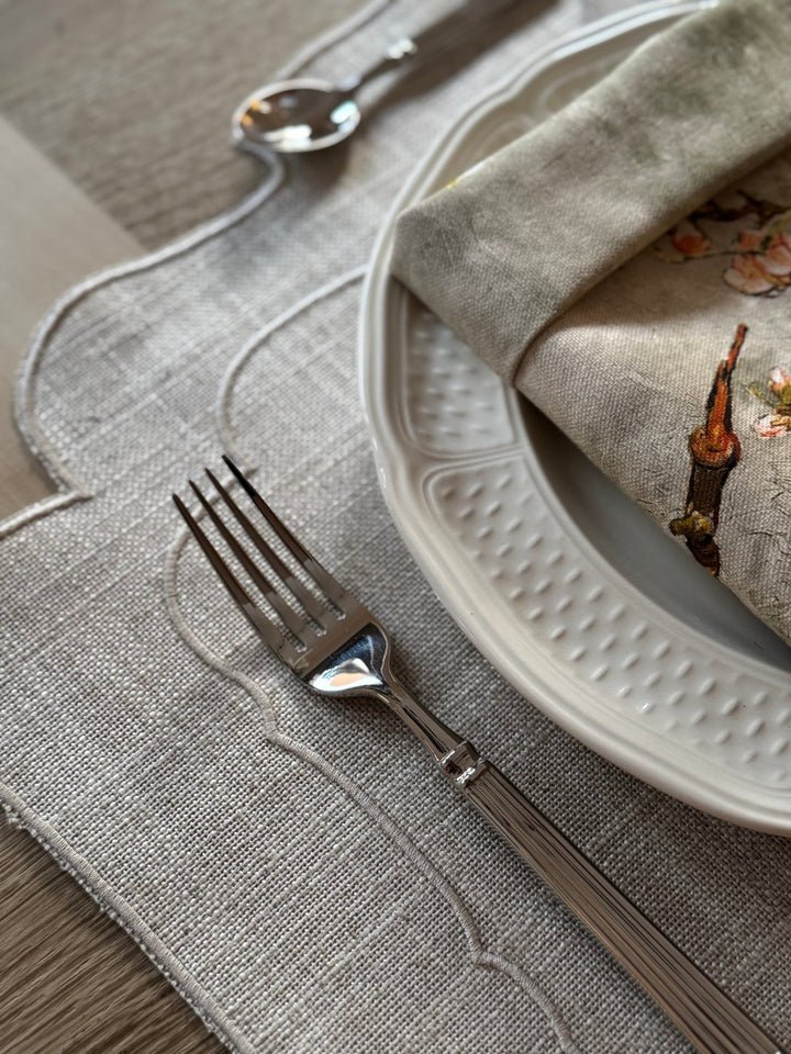 Mantel Individual Ovalado color Lino Set/2 - La Compañía Francesa