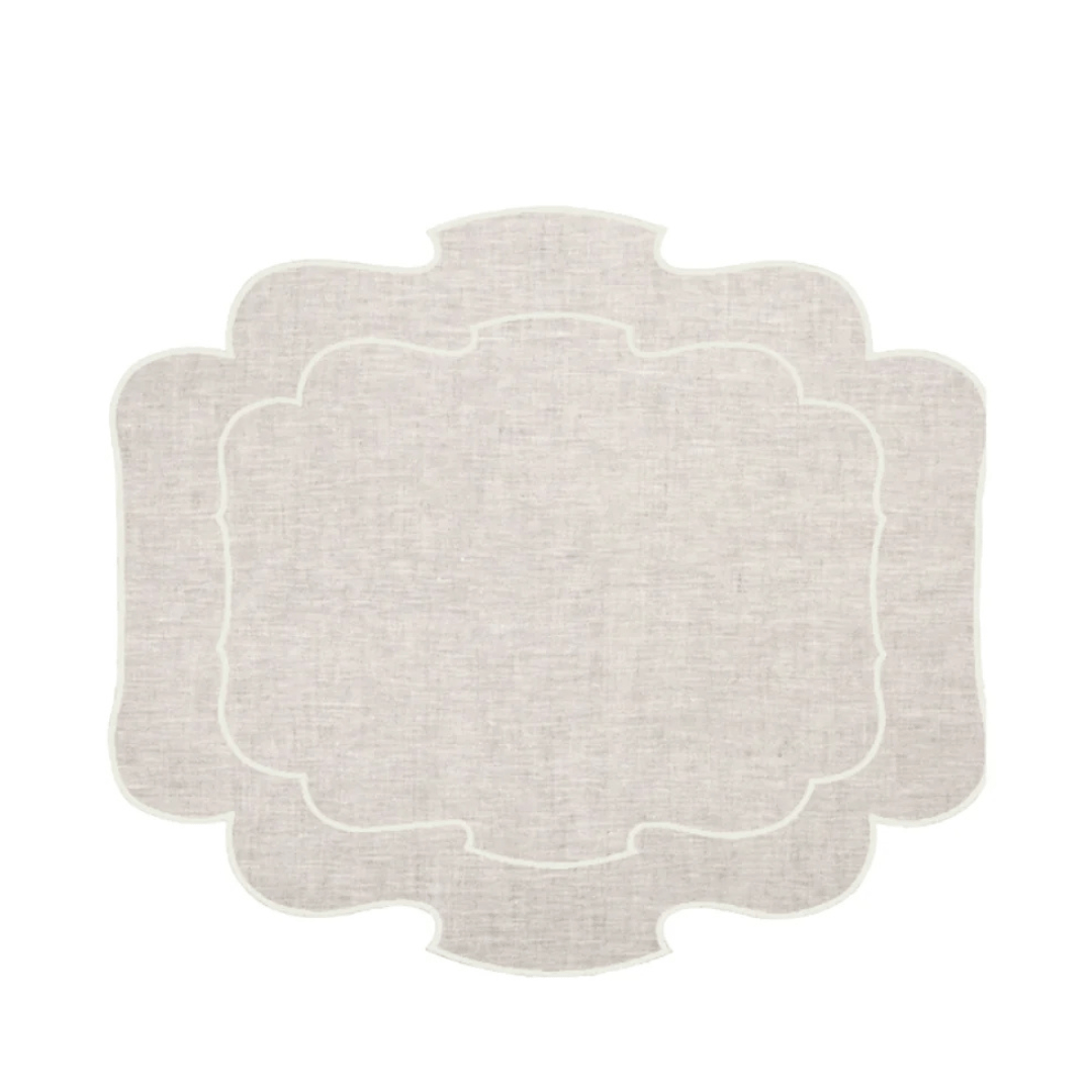 Mantel Individual Ovalado color Lino Set/2 - La Compañía Francesa