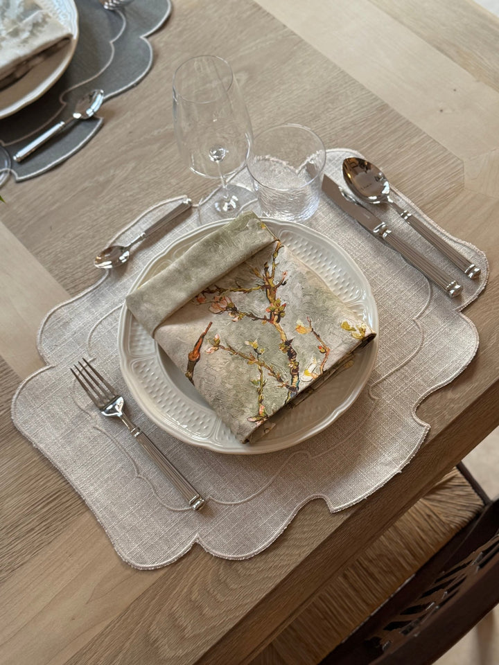 Mantel Individual Ovalado color Lino Set/2 - La Compañía Francesa