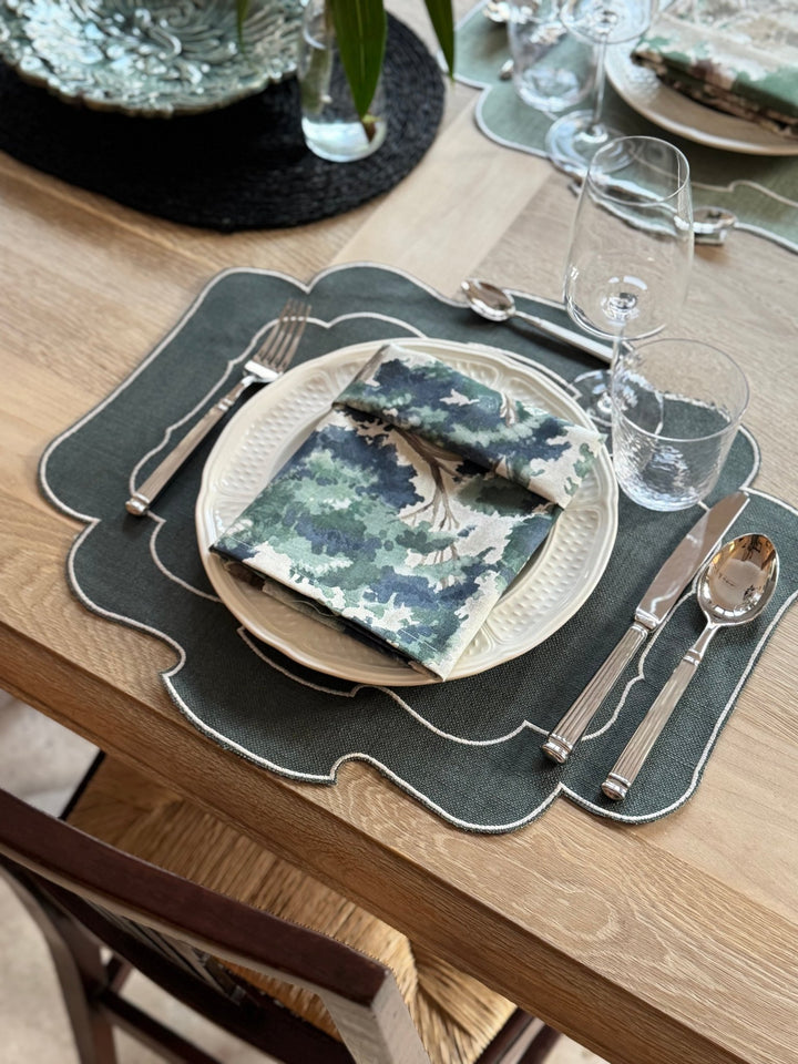 Mantel Individual Ovalado Verde Oscuro Set/2 - La Compañía Francesa