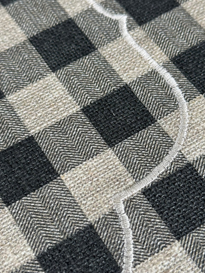 Mantel Individual Ovalado Vichy Gris Oscuro/Lino Set/2 - La Compañía Francesa