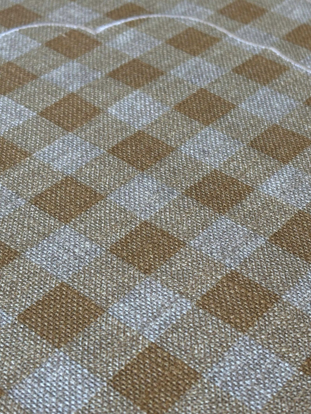 Mantel Individual Ovalado Vichy Mostaza/Lino Set/2 - La Compañía Francesa