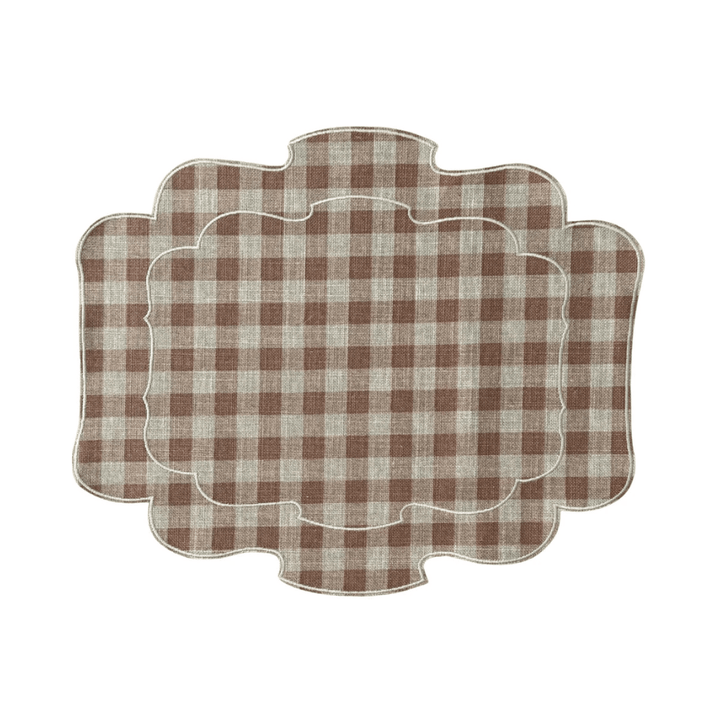 Mantel Individual Ovalado Vichy Teja/Lino Set/2 - La Compañía Francesa