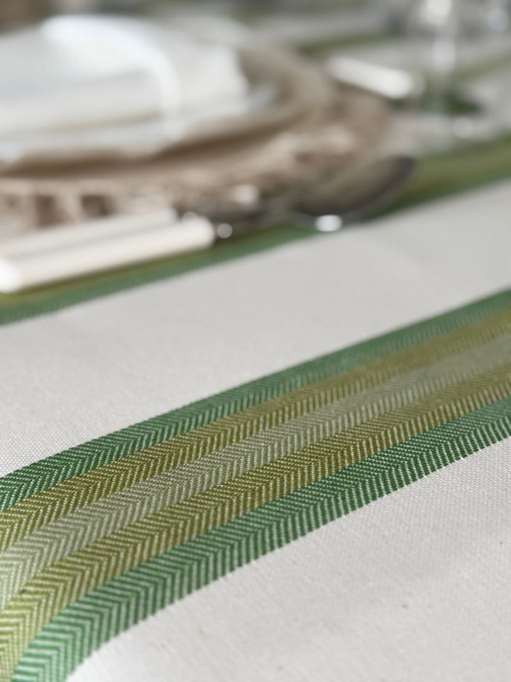 Mantel Resinado Green Stripes - La Compañía Francesa