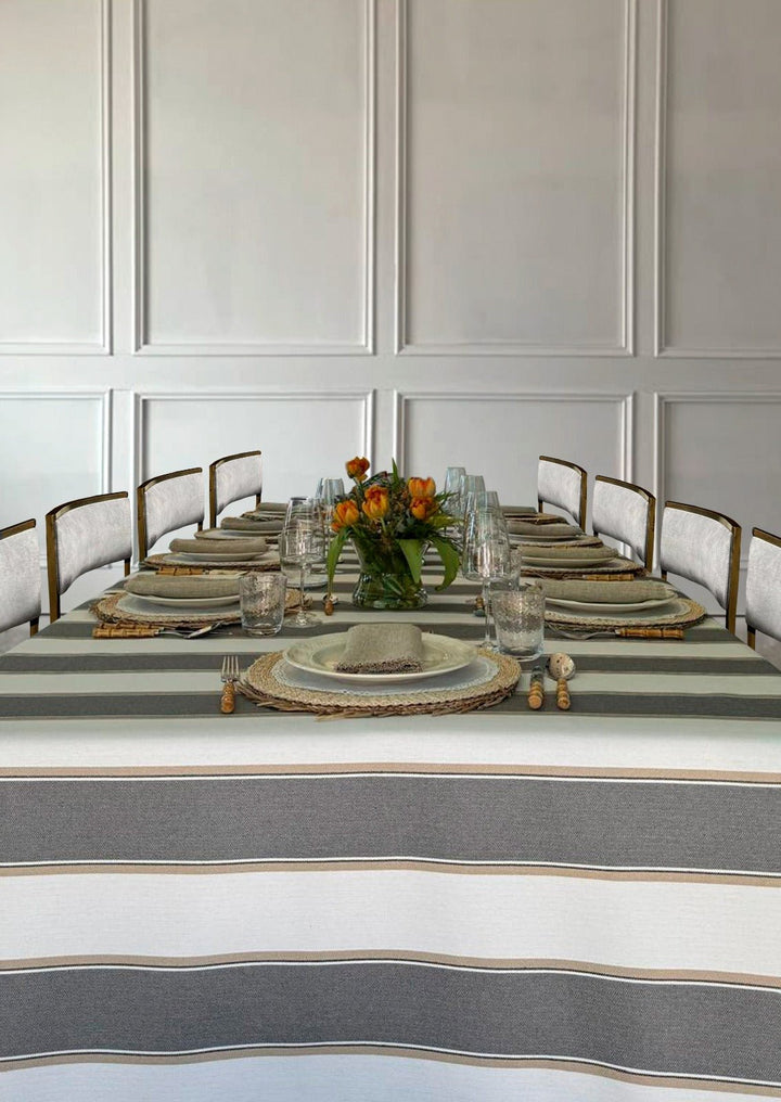 Mantel Resinado Grey Stripes - La Compañía Francesa