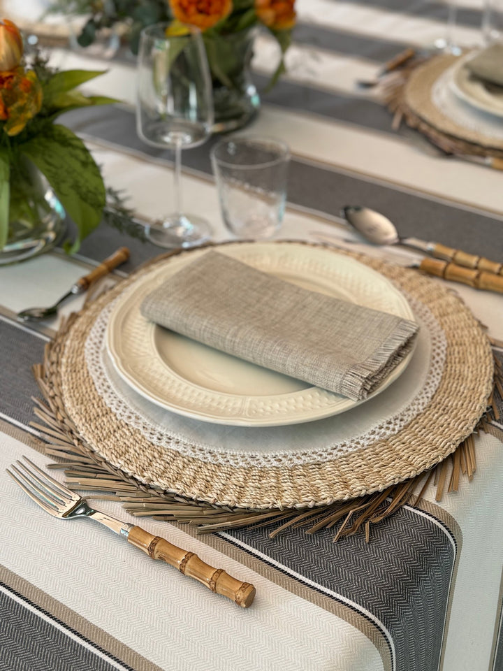 Mantel Resinado Grey Stripes - La Compañía Francesa