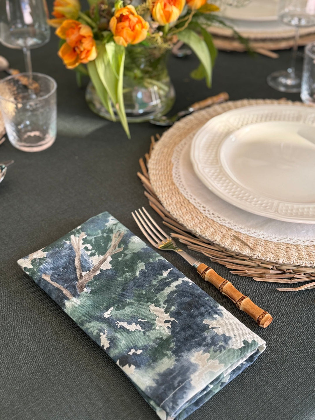 Mantel Resinado Verde Oscuro - La Compañía Francesa