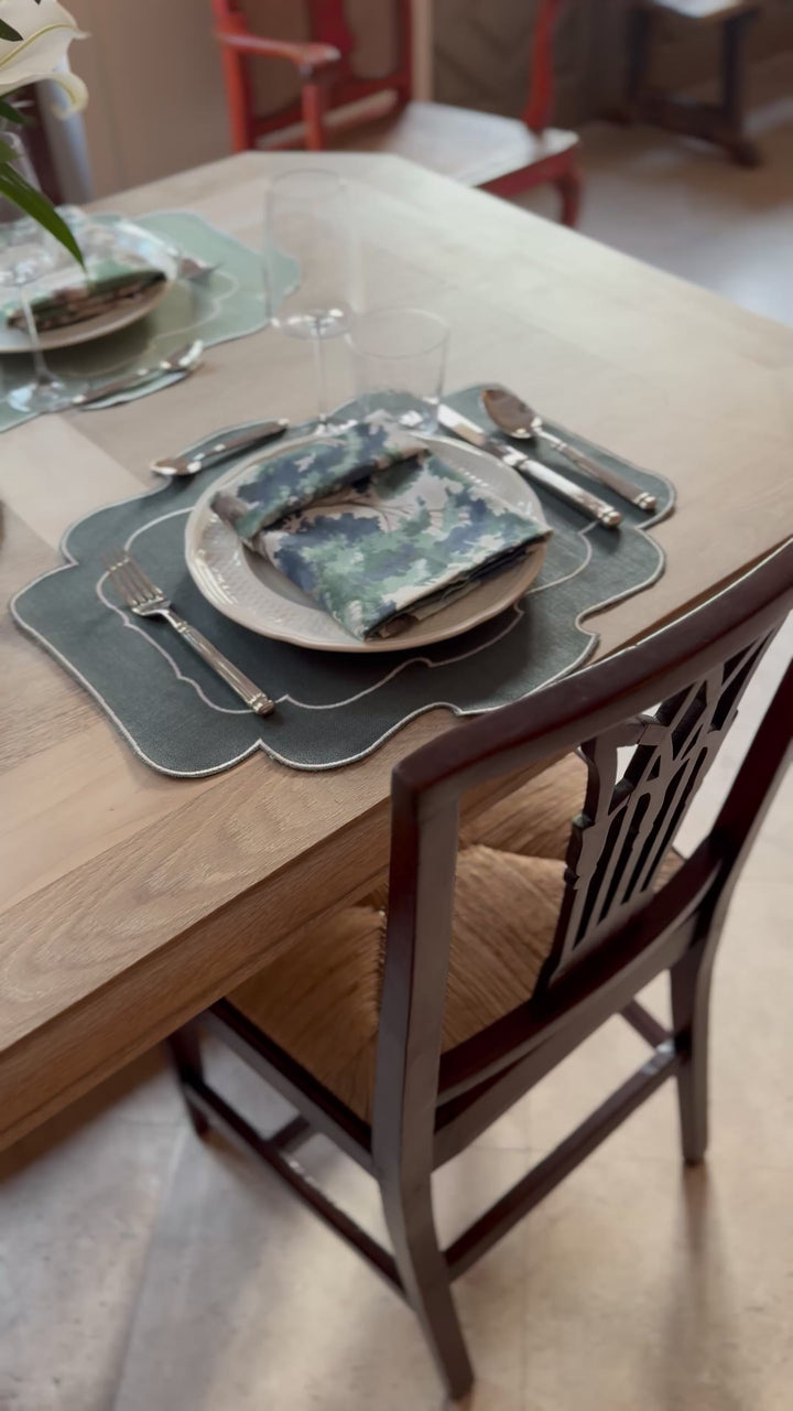 Mantel Individual Ovalado Verde Oscuro Set/2