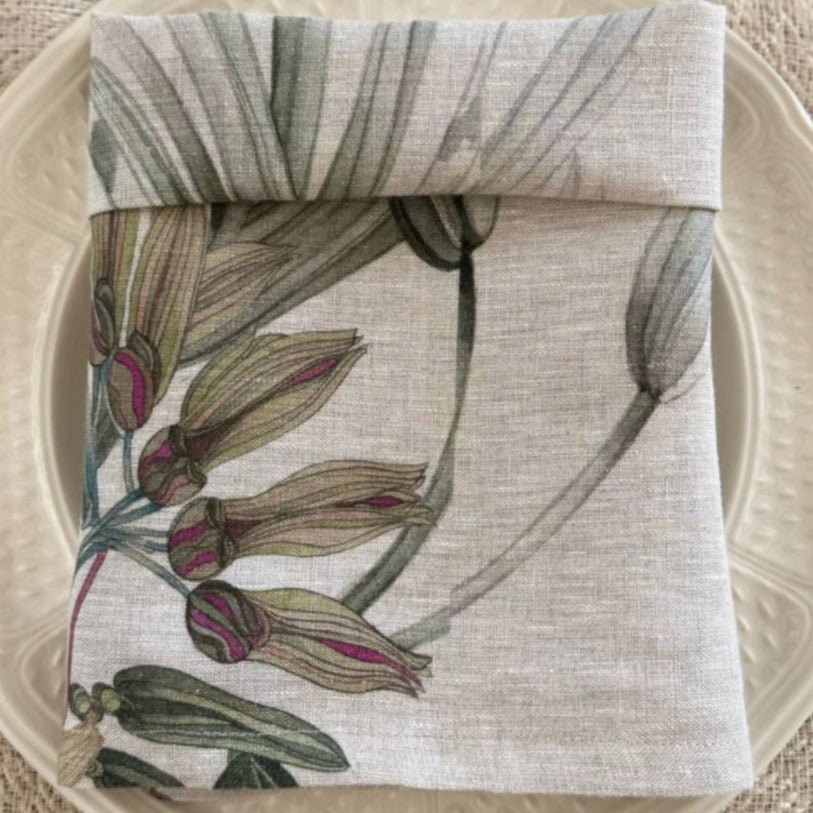 Servilleta de Lino Estampada Lago Como - La Compañía Francesa