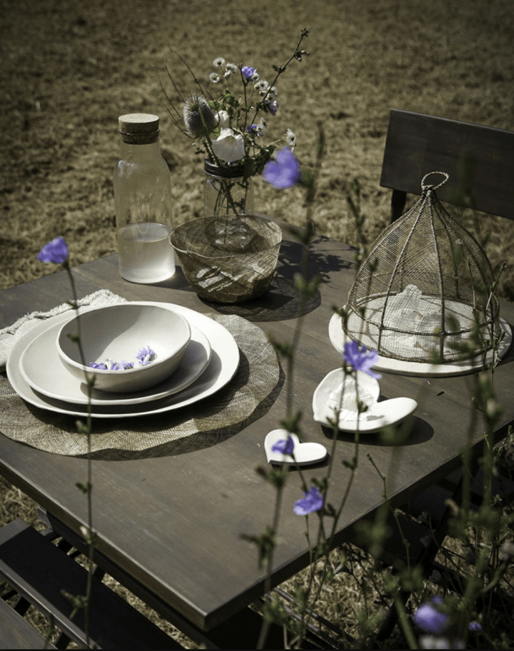 Bajoplato Rafia Verde Grisáceo Set/4 - La Compañía Francesa