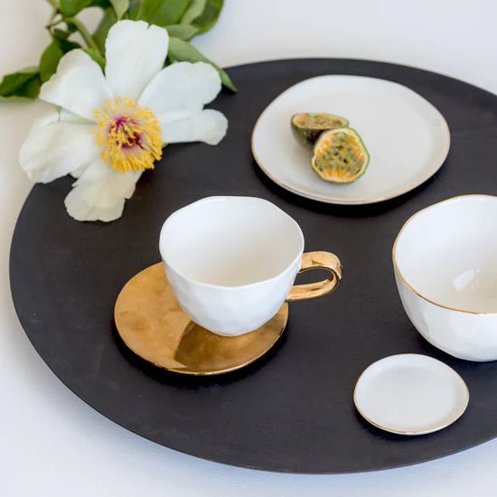 Taza Expresso + Plato | Blanco Set/2 - La Compañía Francesa
