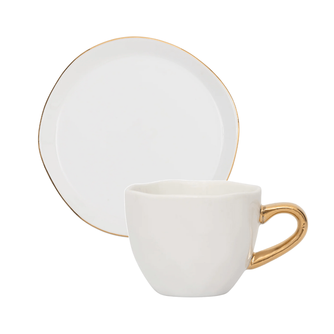 Taza Expresso + Plato | Blanco Set/2 - La Compañía Francesa