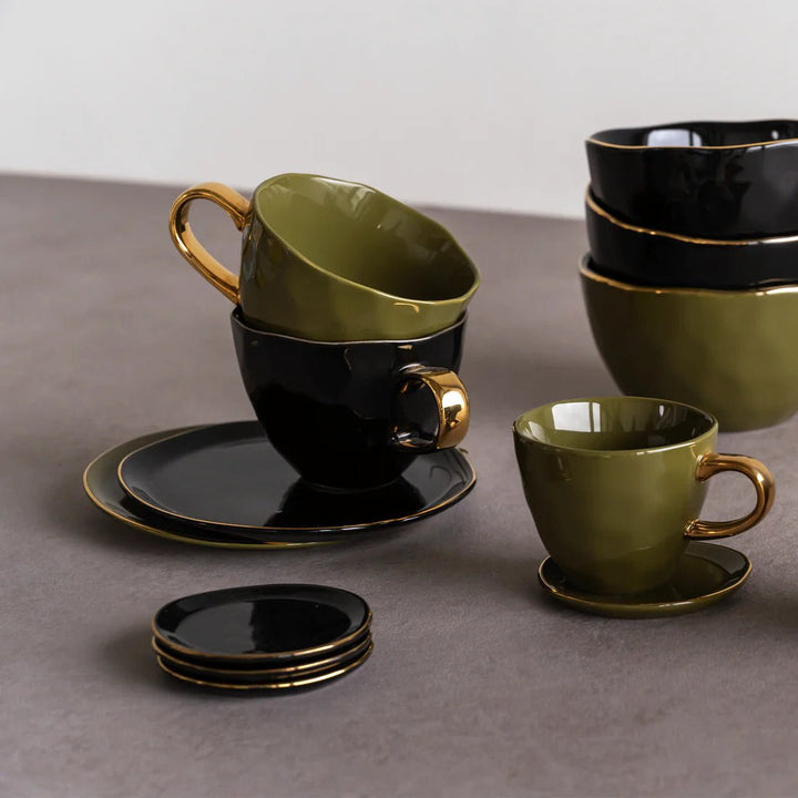 Taza Expresso + Plato | Negro Set/2 - La Compañía Francesa