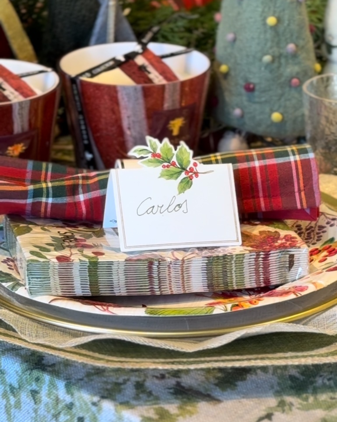 Platos y Servilletas de Papel de Navidad - La Compañía Francesa 