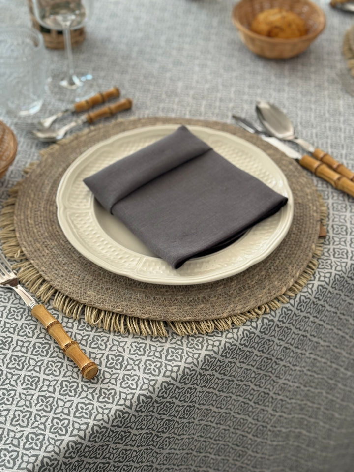 Nappe enduite Ric Rac Grise