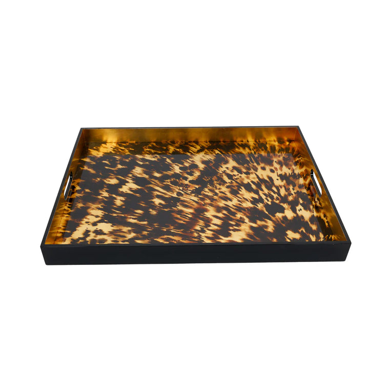 Bandeja Lacada Grande Rectangular Tortoiseshell