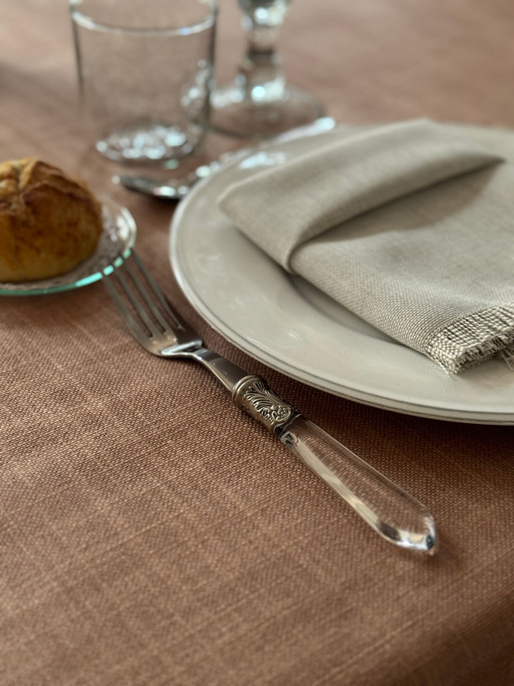 Mantel Resinado Lino Rosa Empolvado