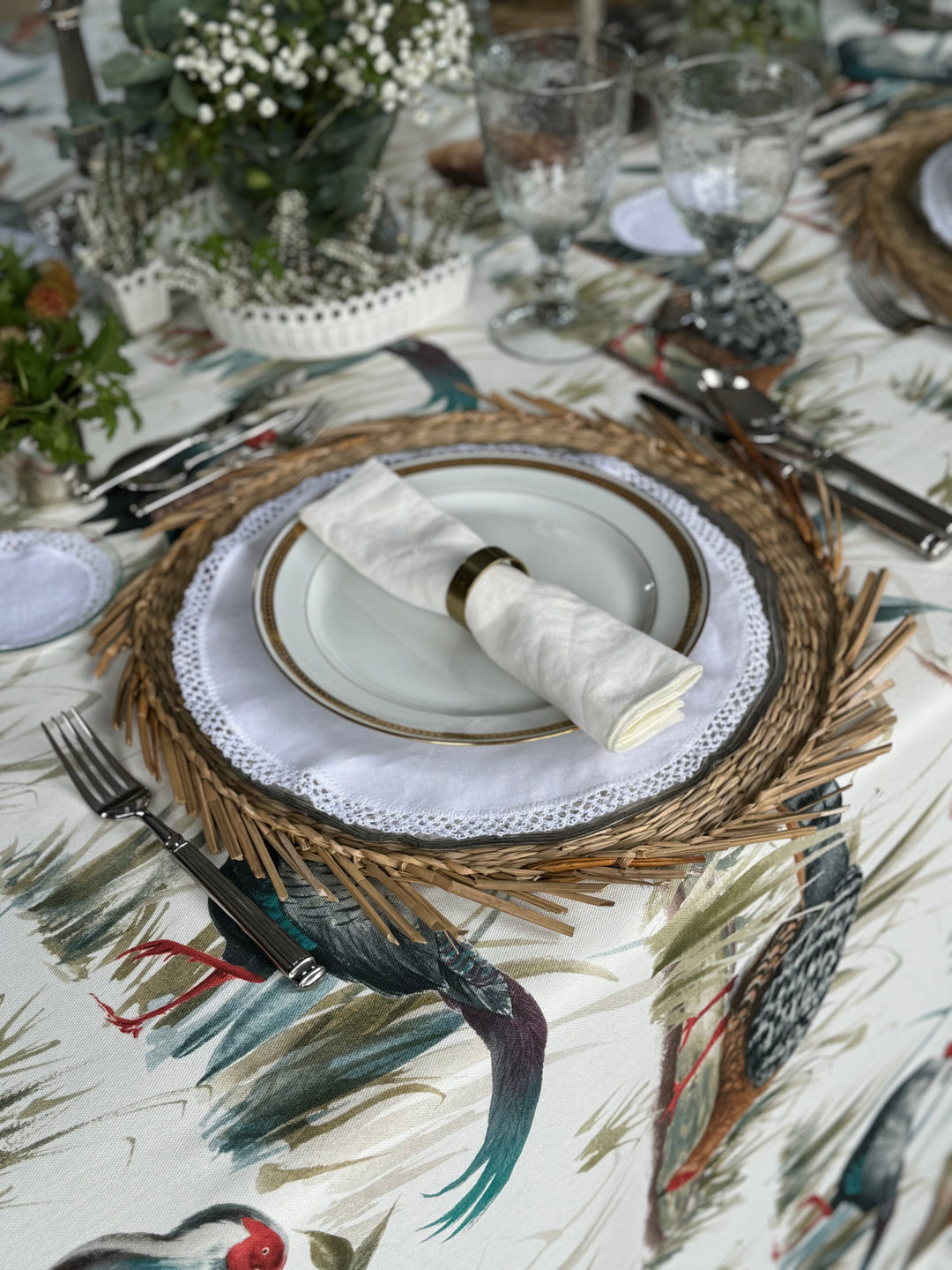 Mantel Estampado Faisanes