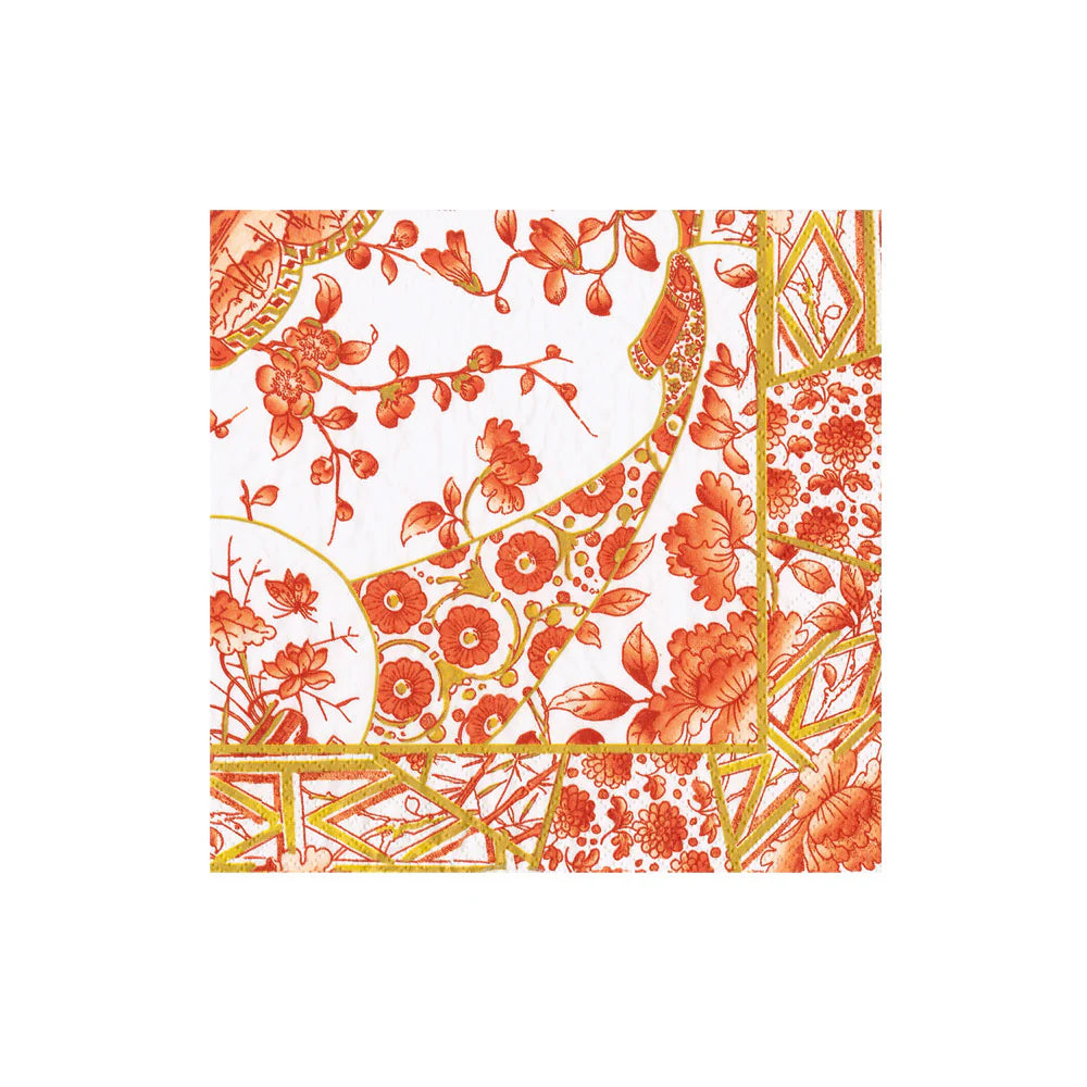 Servilletas Papel Cóctel Coral Gilded