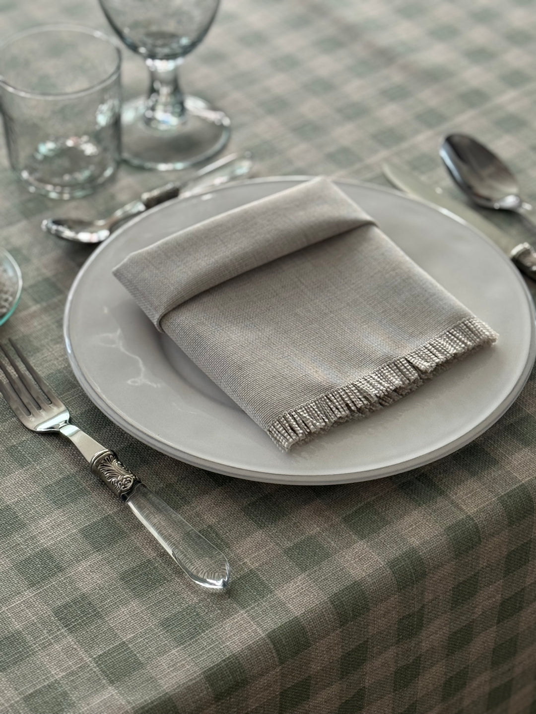 Mantel Resinado Vichy Light Green