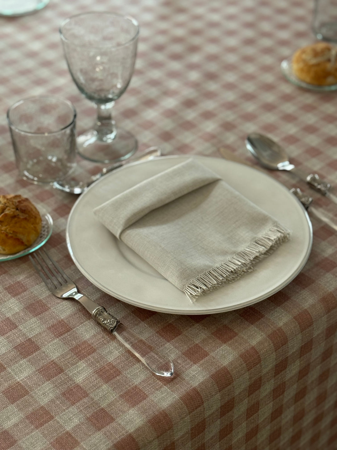 Mantel Resinado Vichy Rose