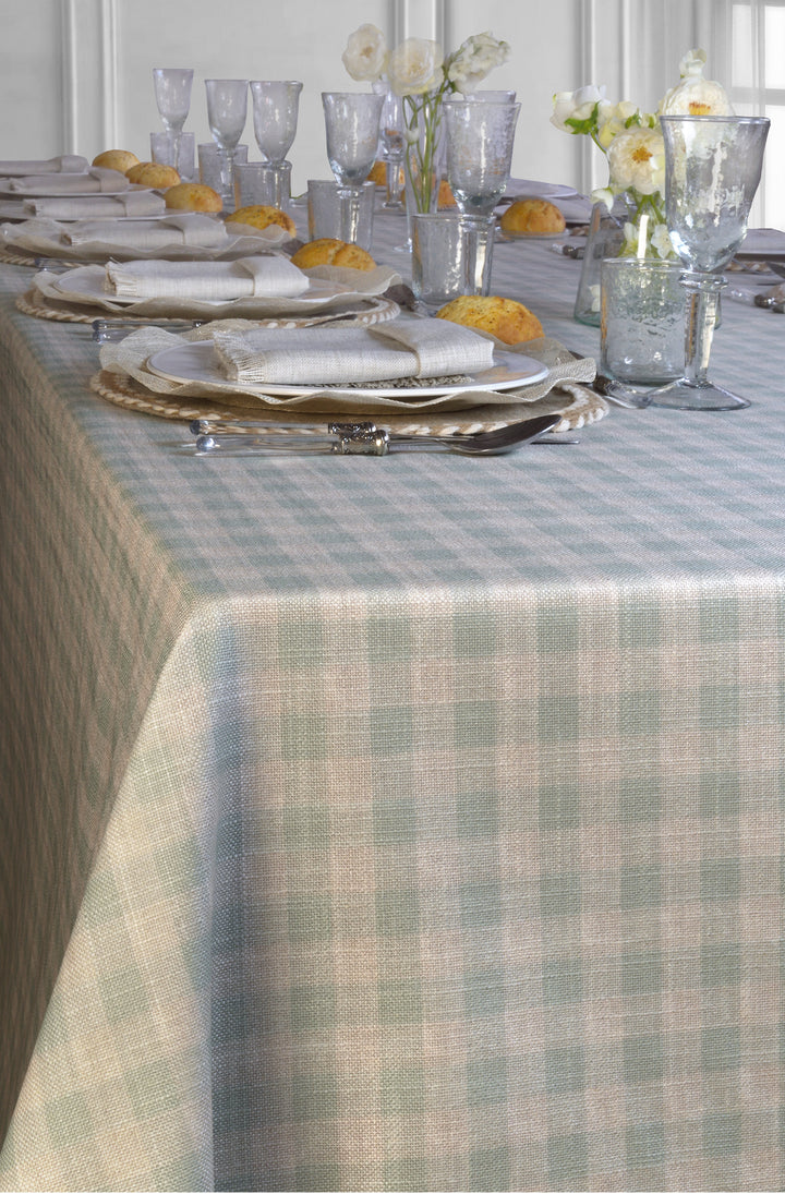 Mantel Resinado Vichy Acqua