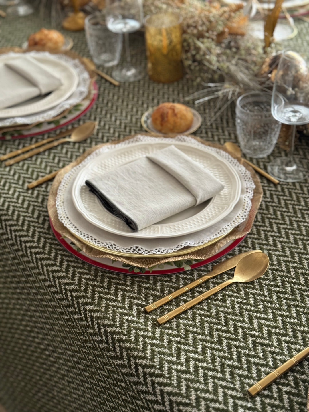 Mantel Estampado Green Tweed