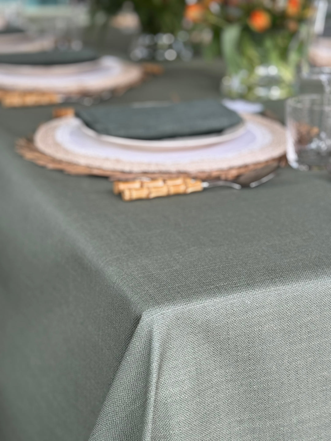 Mantel Resinado Verde Eucalipto