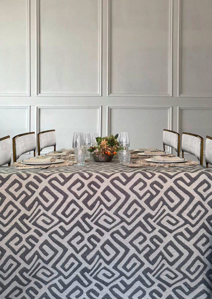 Mantel Estampado Geométrico Azul