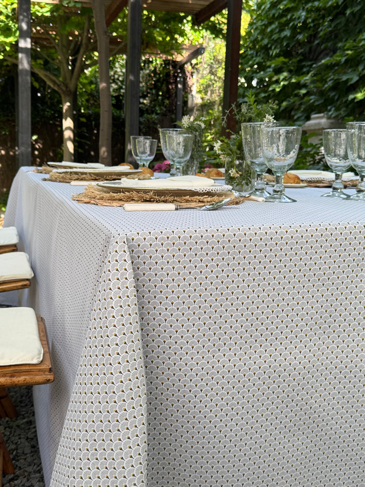 Mantel Estampado Voile Blanc