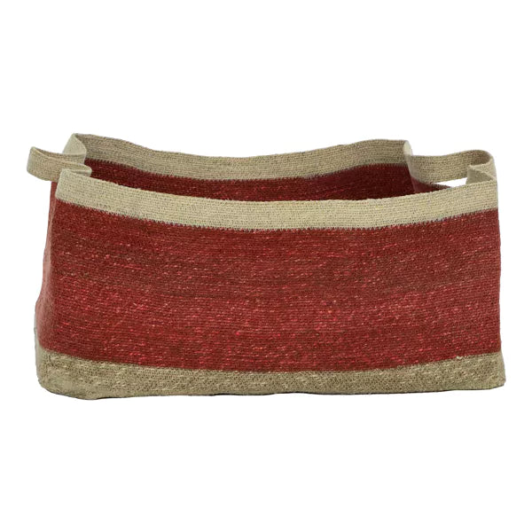 Grand panier rectangulaire rouge