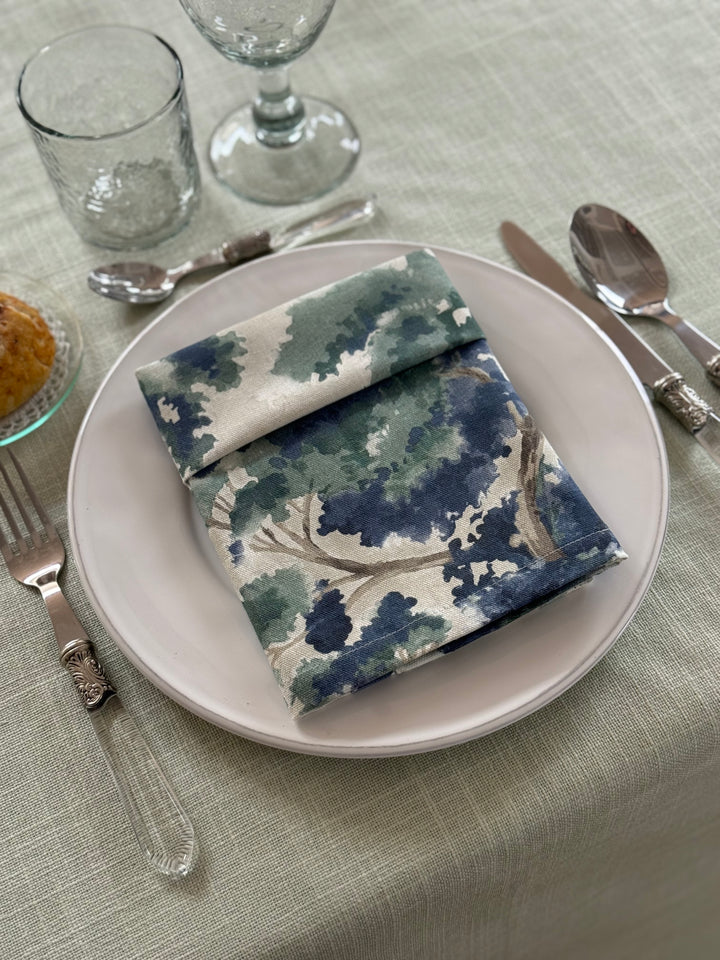 Mantel Resinado Lino Verde Agua