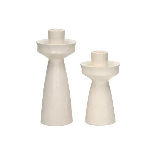 Medium Ivory Porcelain Candelabra