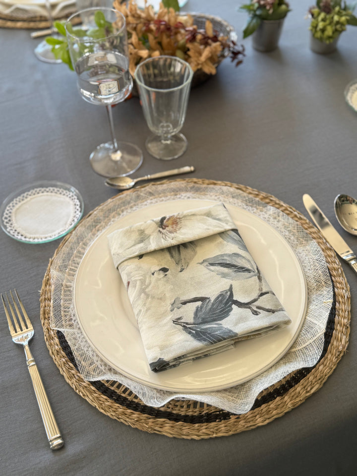 Mantel de Lino Gris