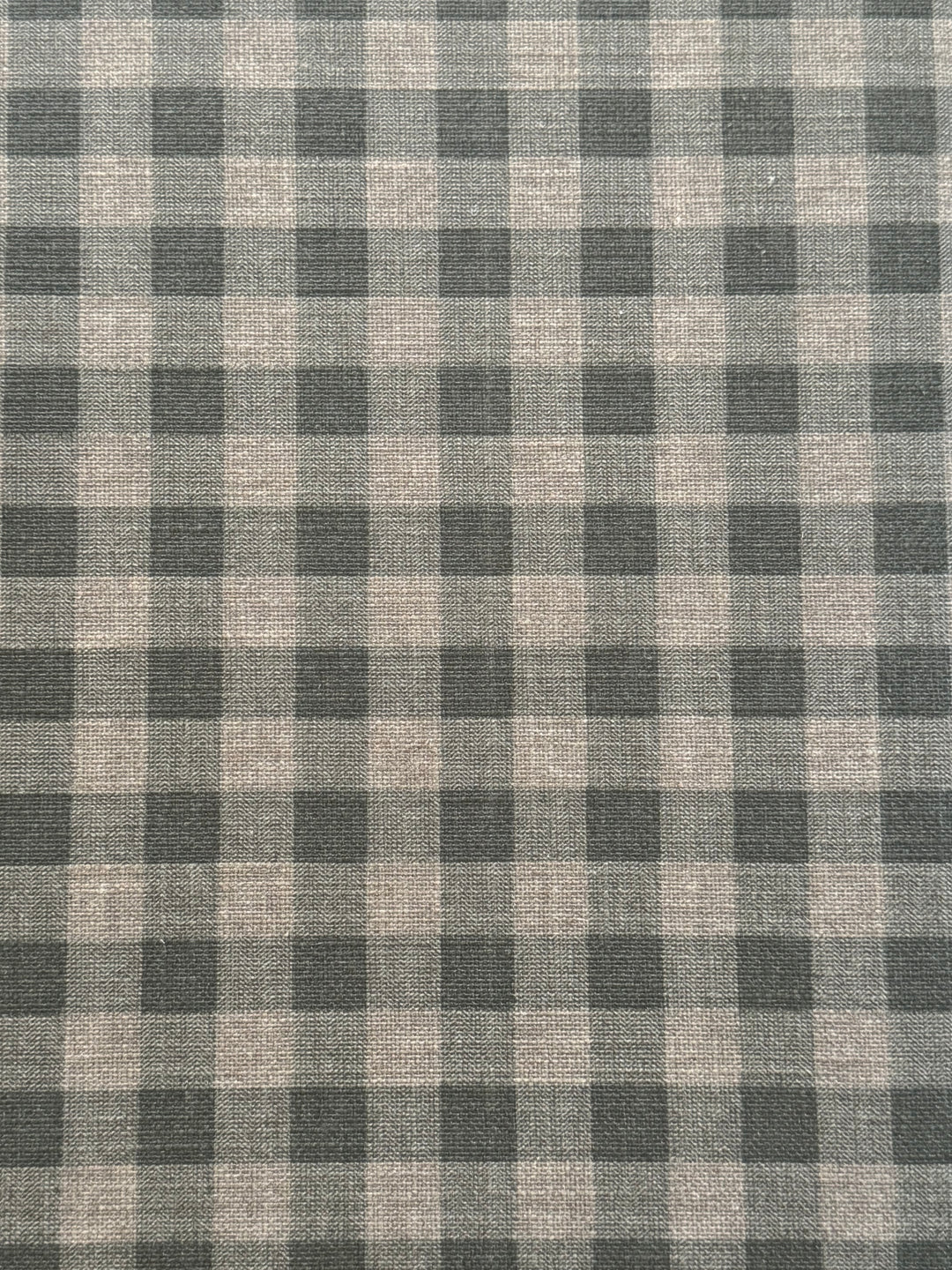 Nappe enduite Vichy vert eucalyptus/Lin