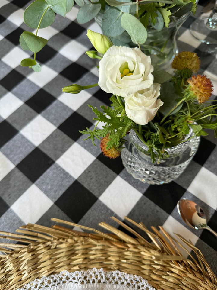 Mantel Resinado Vichy Negro/Blanco