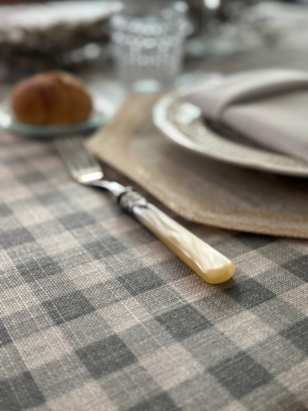 Mantel Resinado Vichy Gris