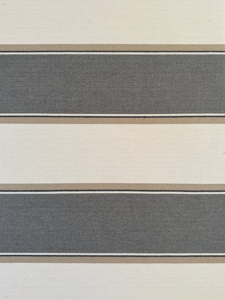Resin-Coated Tablecloth Grey Stripes