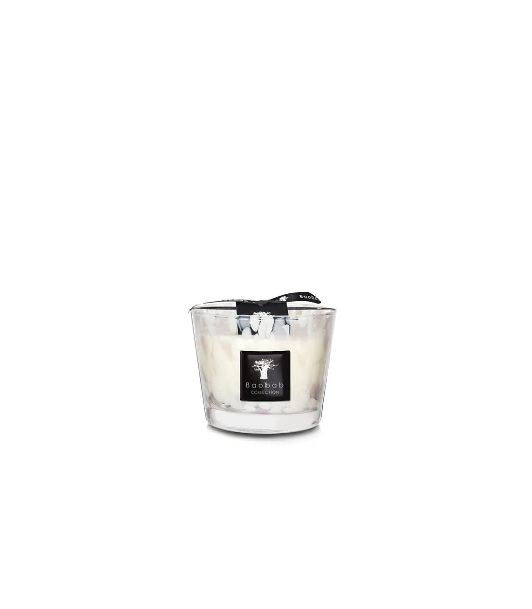 Vela Pearls White Pequeña