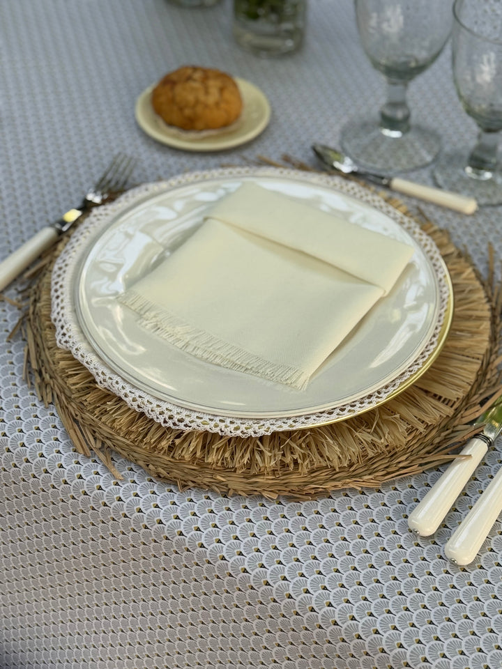 Mantel Estampado Voile Blanc