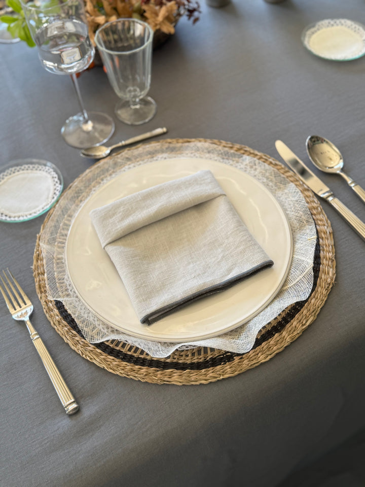 Mantel de Lino Gris