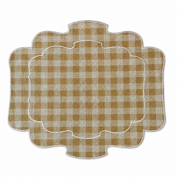 Vichy Gold Oval Placemat Set/2