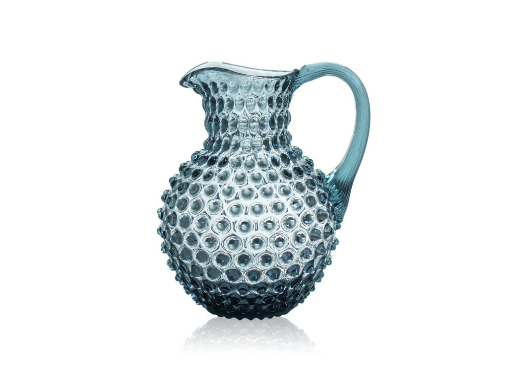 Carafe en cristal de Bohême bleue